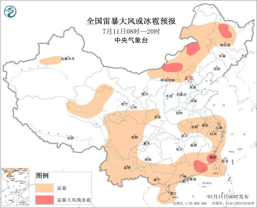 西南、华南有持续降雨！内蒙古中东部及东北地区多雷阵雨