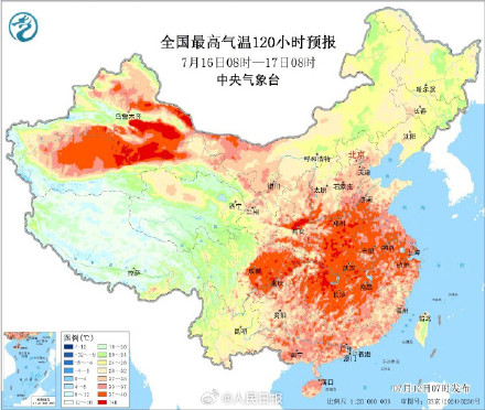 热热热!气温预报图肉眼可见变热了 热热热!气温预报图肉眼可见变热了