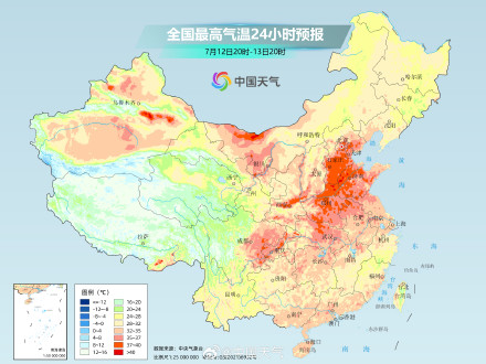 大范围高温暑热“桑拿天”将进入鼎盛！核心区域最高最低气温都将历史同期少见