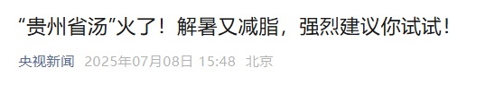  一碗素瓜豆汤出圈，全国网友集体破防：贵州的夏天作弊了吧？