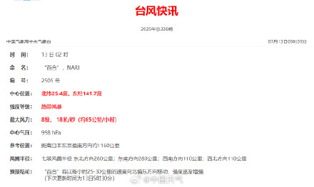 第5号台风百合已生成 未来对我国无影响 第5号台风百合已生成 未来对我国无影响