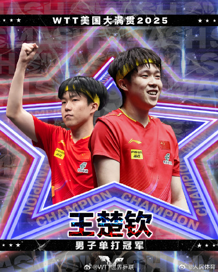 王楚钦美国大满贯夺冠