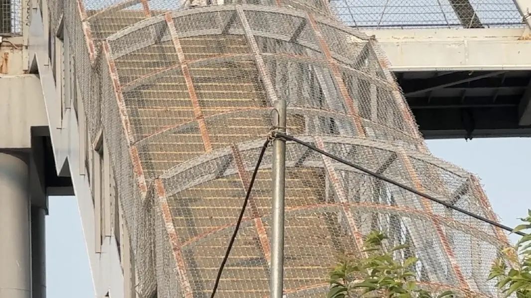 不遮雨、不遮阳，北京一天桥出入口惊现铁丝网遮阳篷