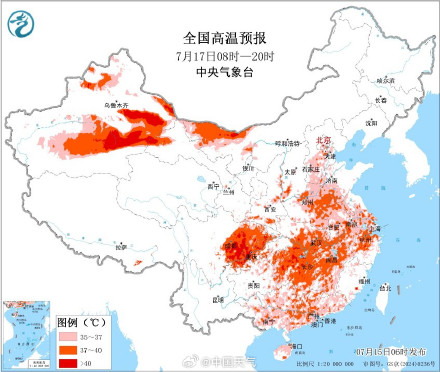 大范围高温过程进入最强时段 陕西河南湖北局地或热到破纪录