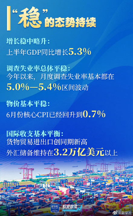 上半年国民经济：稳·进·新·畅