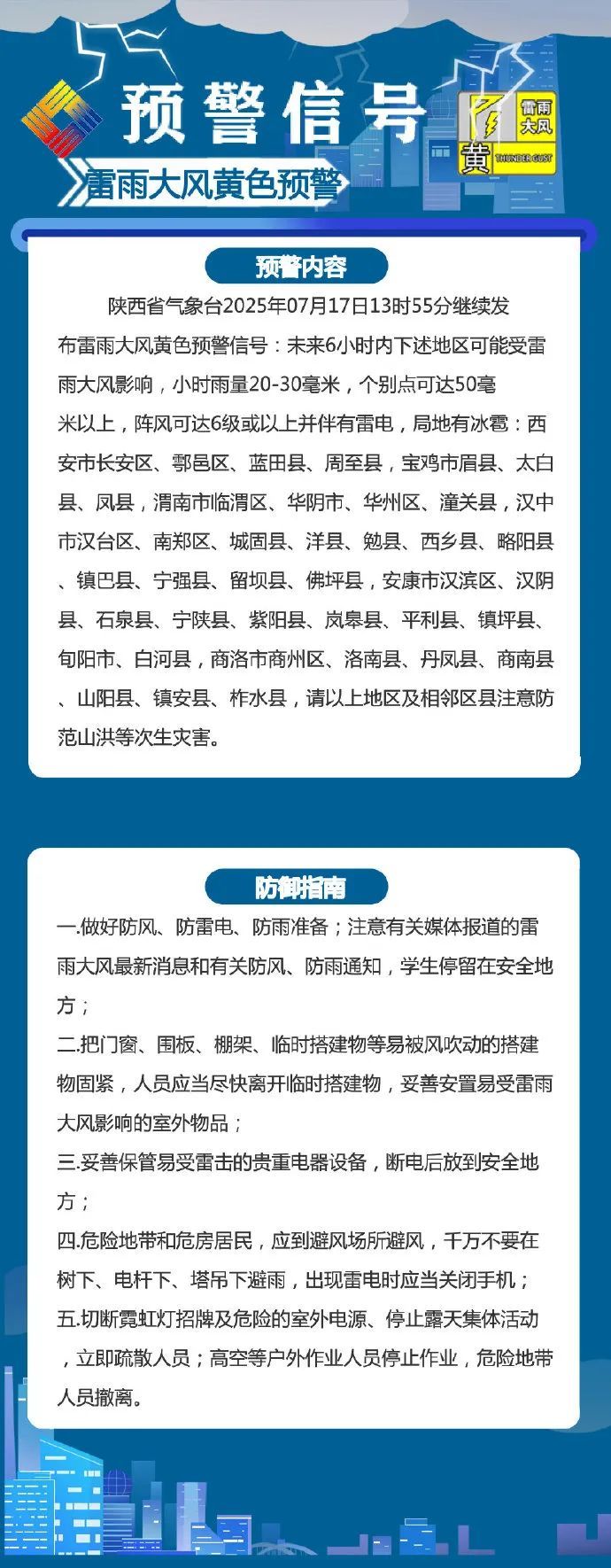 短时暴雨、大风、冰雹！陕西发布重要天气报告