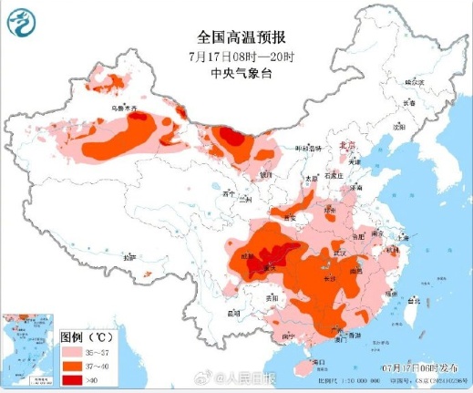 超80个高温红色预警信号生效中！成都已下“开水”，四川周末迎降温