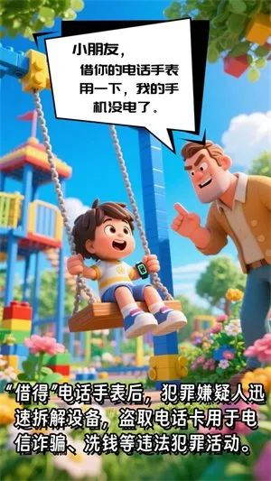 “小朋友，借你的电话手表用一下，我的手机没电了……”别借！