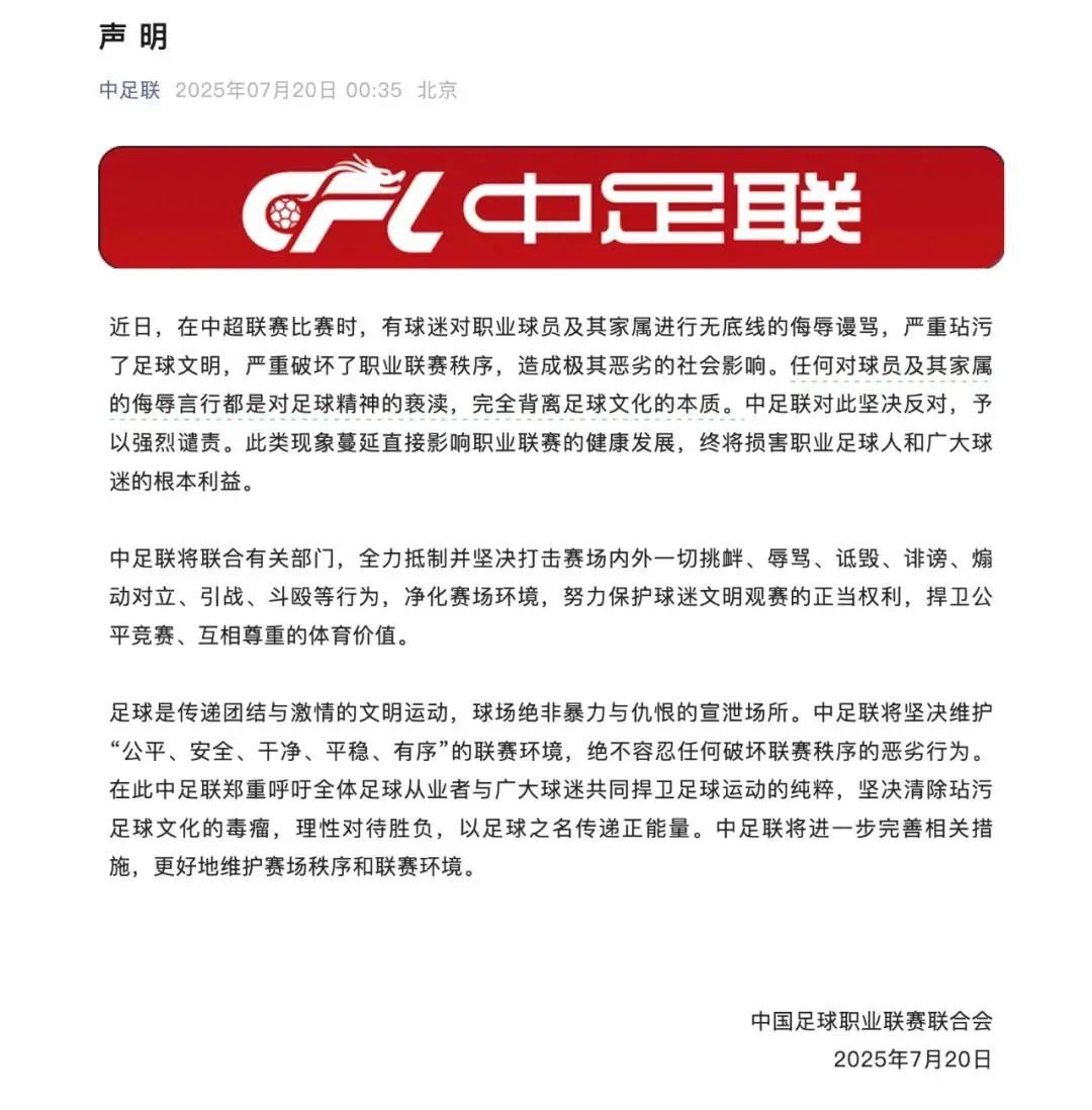 韦世豪崩溃离场，领喊球迷姜某某被拘！中足联发布通报