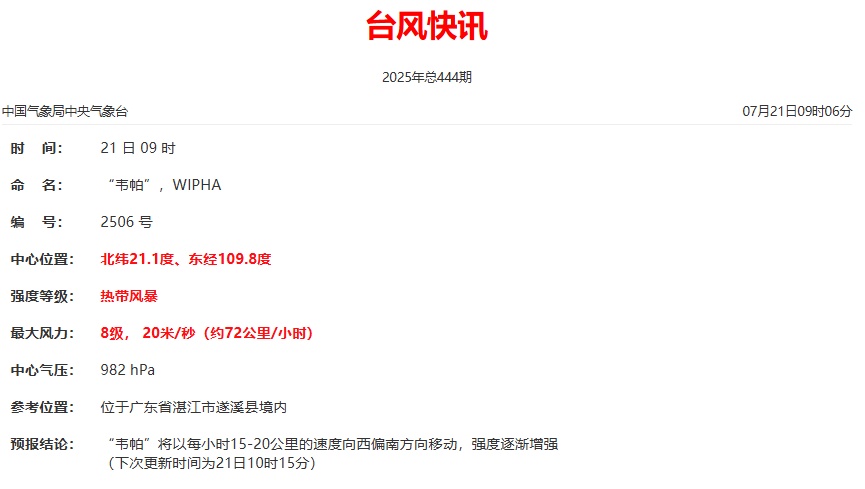 暴雨大暴雨！福建发布山洪＋地灾预警！台风“韦帕”将三次登陆……