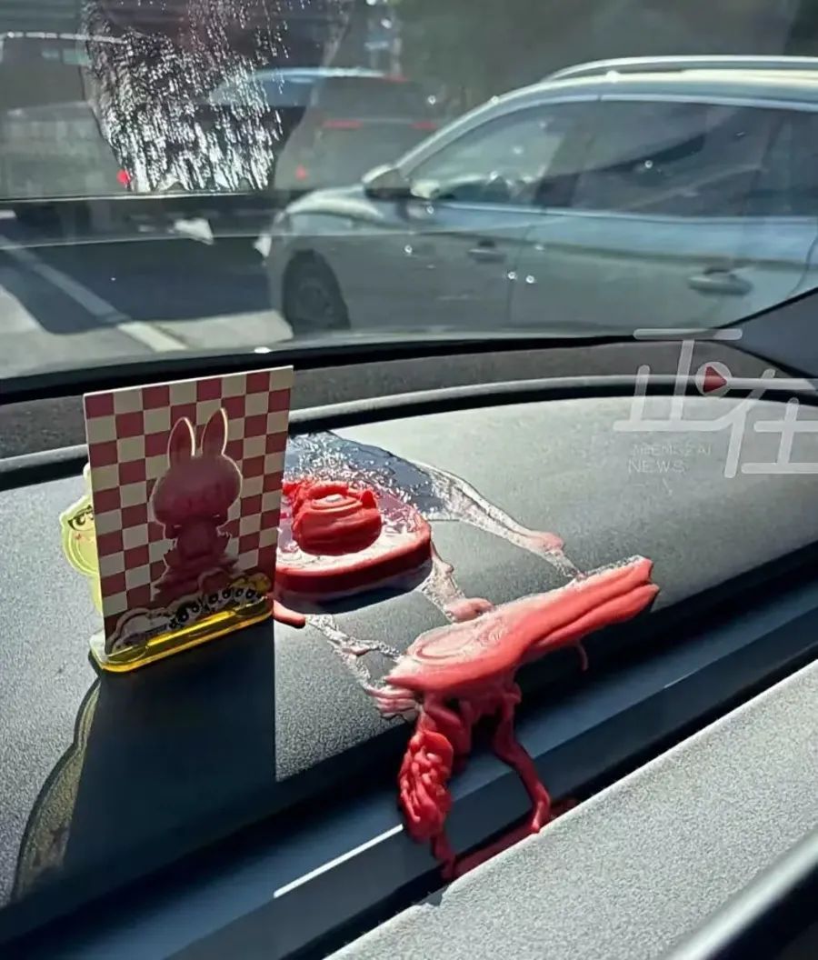 Labubu车内融化惨变Lababa！杭州人，快拿走车内的这些......