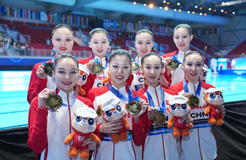 游泳世锦赛:花游集体自由自选中国队摘金 游泳世锦赛:花游集体自由自选中国队摘金