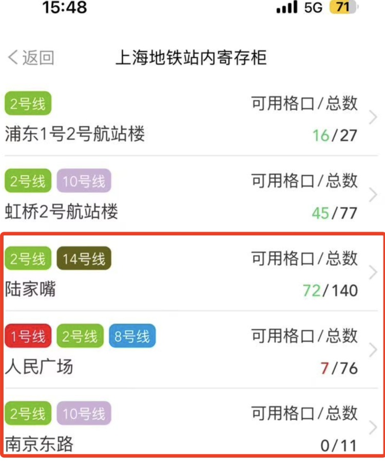 行李一扔，就往景区奔！上海部分地铁站寄存柜火速“满格”