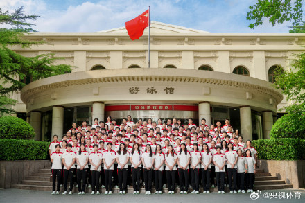 中国游泳队出征世锦赛全家福