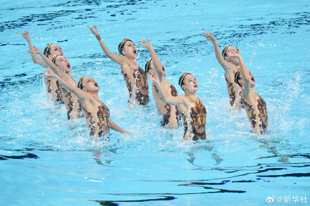 祝贺！中国队夺得花样游泳集体技术自选冠军