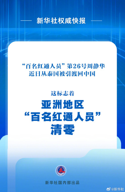 亚洲地区百名红通人员清零