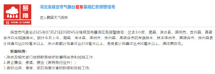 保定多地降雨量破极值