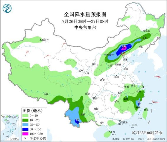 华北北部至东北地区中部仍有大到暴雨 部分地区大暴雨