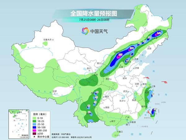华北东北强降雨持续 中东部高温范围扩大