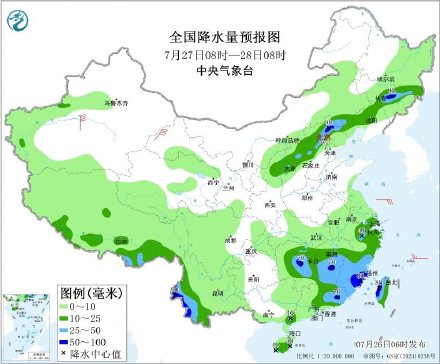 注意！内蒙古华北东北有强降雨 &nbsp;华东地区西南地区有分散性强降雨