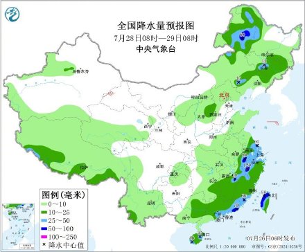 注意！内蒙古华北东北有强降雨 &nbsp;华东地区西南地区有分散性强降雨