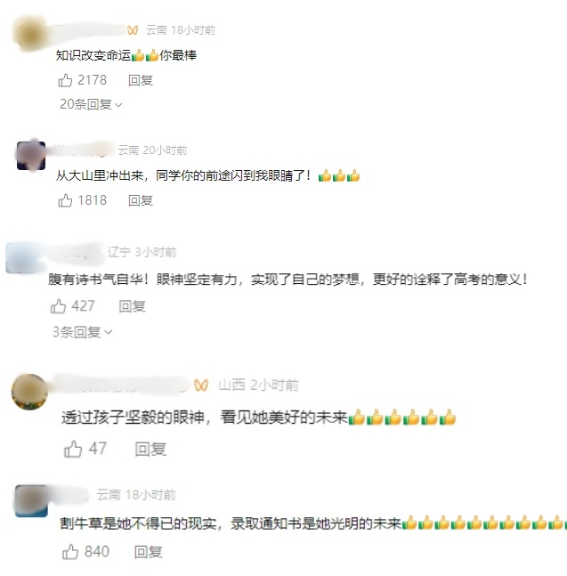 割牛草回家路上，女孩收到了北大录取通知书！