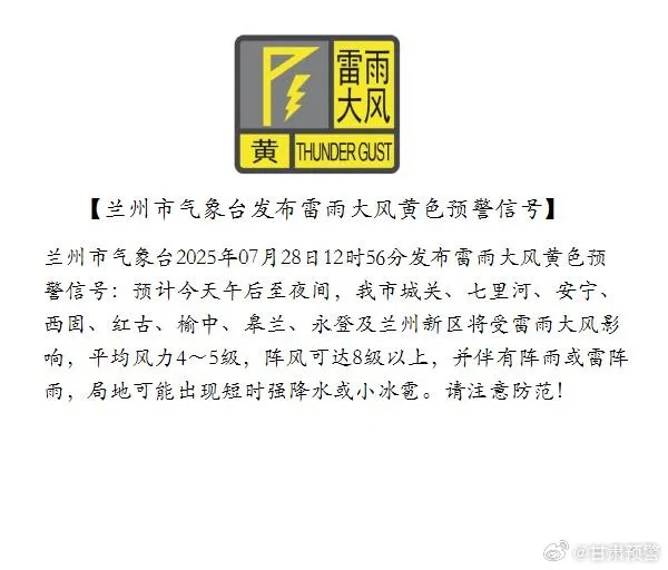 雷暴+冰雹+大风，多预警齐发！甘肃接下来的天气……
