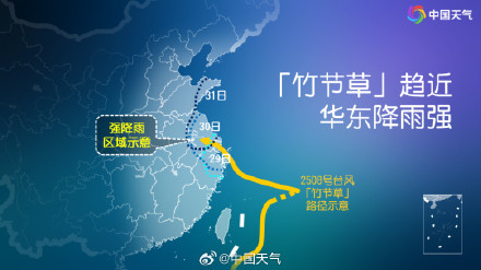 竹节草情况来了！可能登陆上海 江浙沪将现大暴雨！