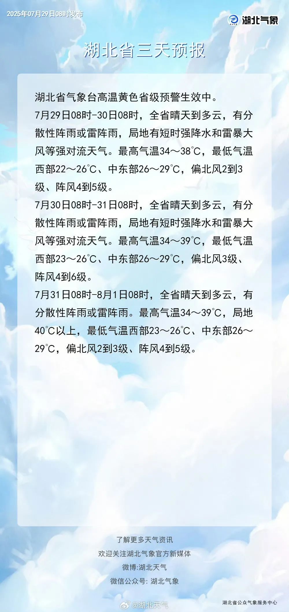 湖北将迎雷暴大风、强降雨！高温会缓解吗？