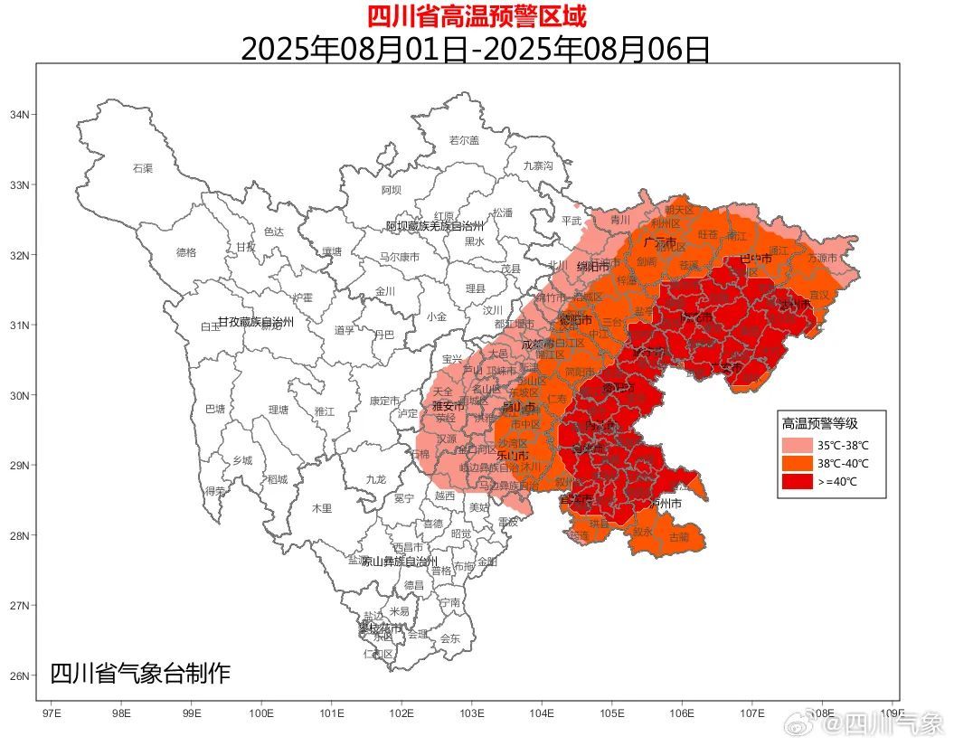 局地可达42℃！四川发布高温黄色预警，未来一周火力全开