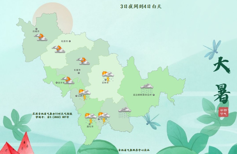 短时强降水、雷暴大风或冰雹!吉林省这些地方注意→ 短时强降水、雷暴大风或冰雹!吉林省这些地方注意→