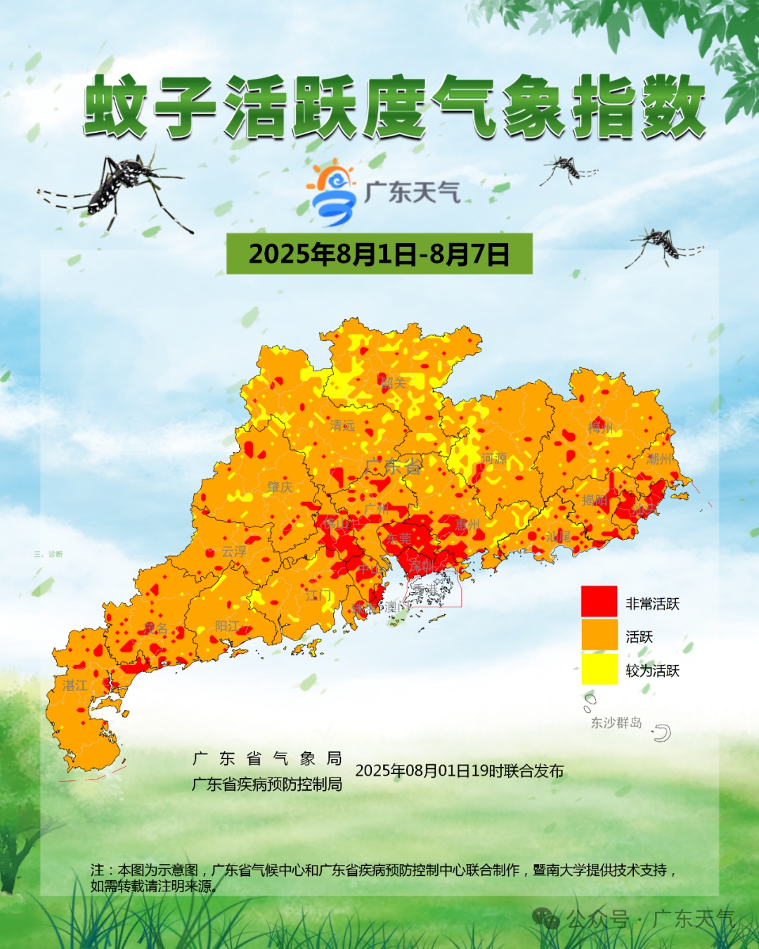 广东公布：8月1日至8月7日，这些地区蚊子非常活跃