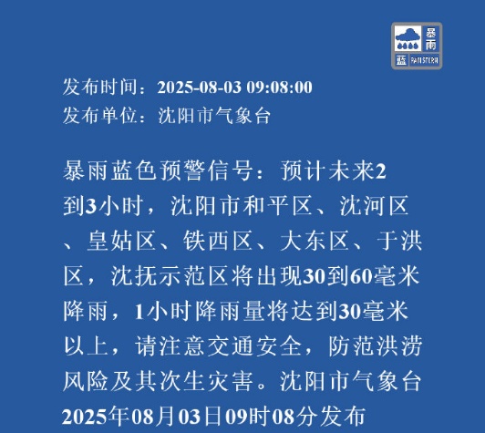 最新预报！多预警齐发！辽宁大到暴雨！沈阳今天的雨这样下……