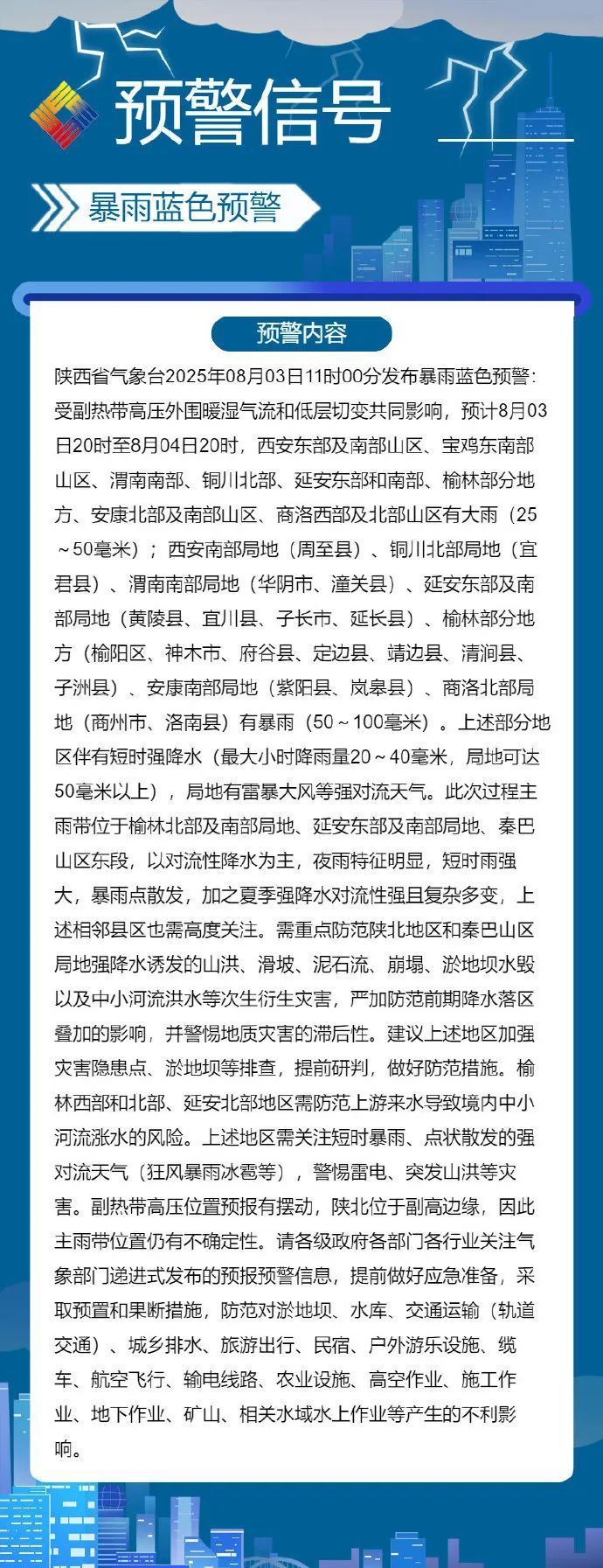 大雨暴雨+全省多强对流！陕西发布最新预警→