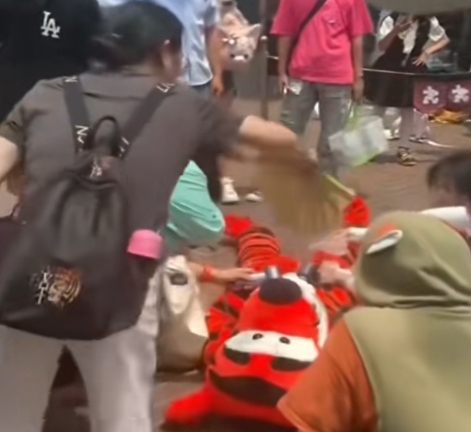 事发上海迪士尼！“跳跳虎”突然晕厥倒地，有游客在旁边扇风，回应→