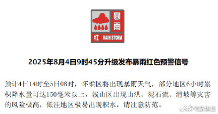 转发周知！北京多区发暴雨红色预警