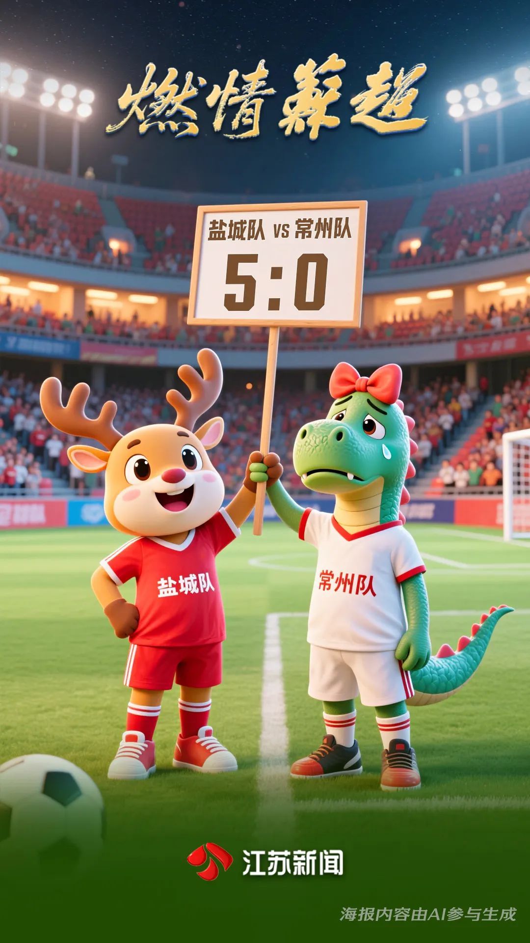 “十三妹”进球希望落空，盐城队5:0大胜常州队