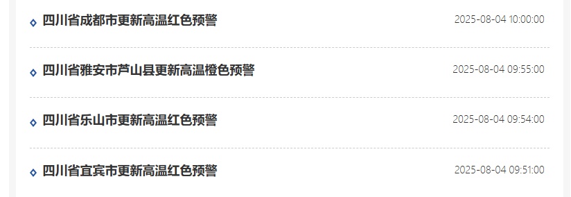 高温红色预警信号！成都、宜宾、乐山继续发布，降温在——