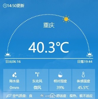 8月以来重庆天天超40度