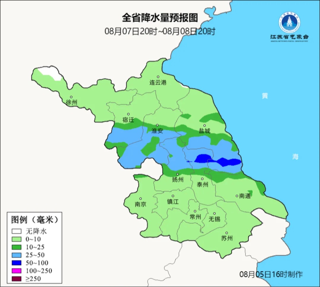 江苏气象：雨量中到大，最高36℃