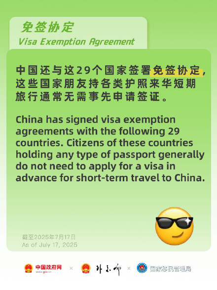 哪些国家能免签来中国？最全列表一起看