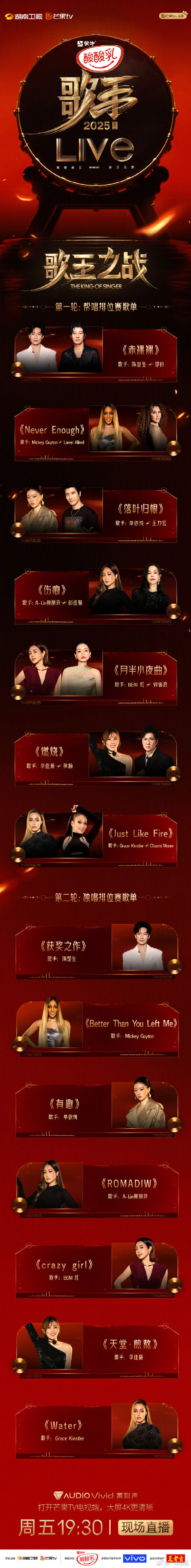 《歌手2025》总决赛今晚上演，“歌王”桂冠花落谁家？