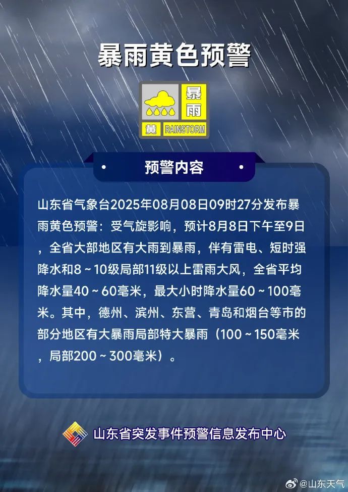 山东大部地区有大雨到暴雨,省防指启动防汛四级应急响应,市民已收到应急预警短信 山东大部地区有大雨到暴雨,省防指启动防汛四级应急响应,市民已收到应急预警短信