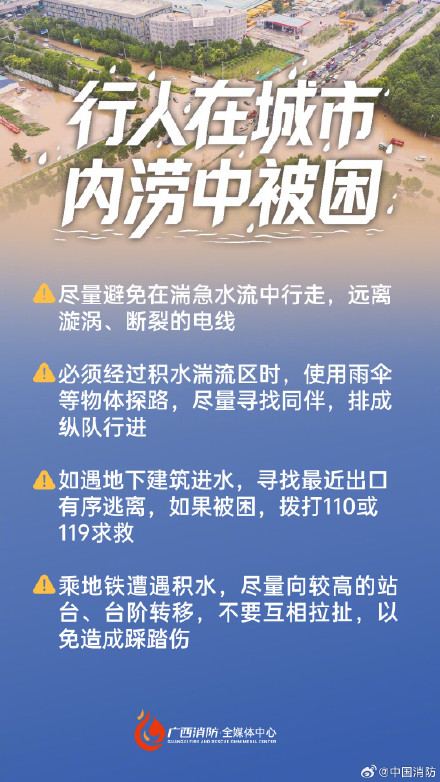 转发！暴雨季不同场景的避险自救指南