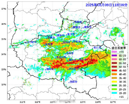 河南多地现暴雨 未来三天南部仍是降雨核心区