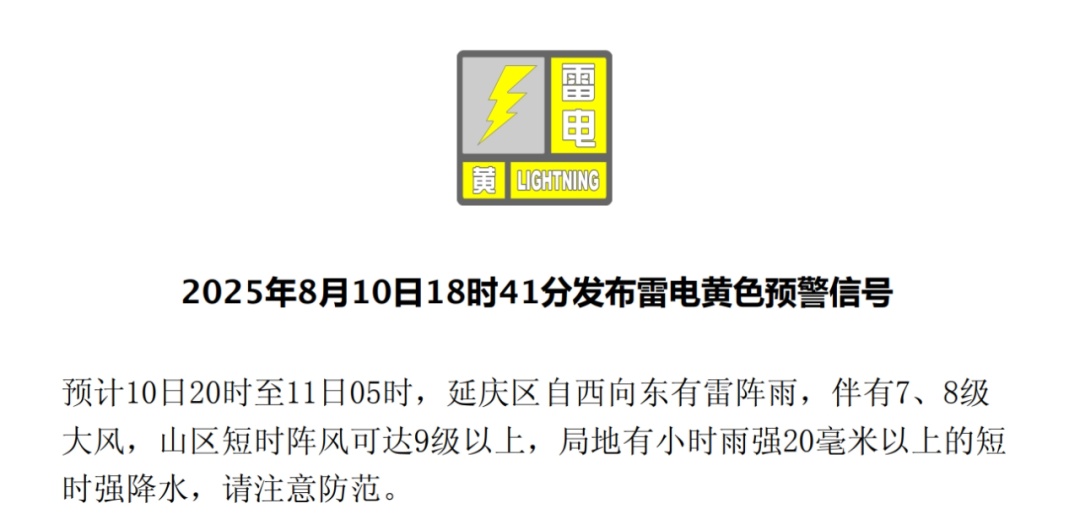 北京市发布雷电蓝色预警！三区雷电黄色预警→