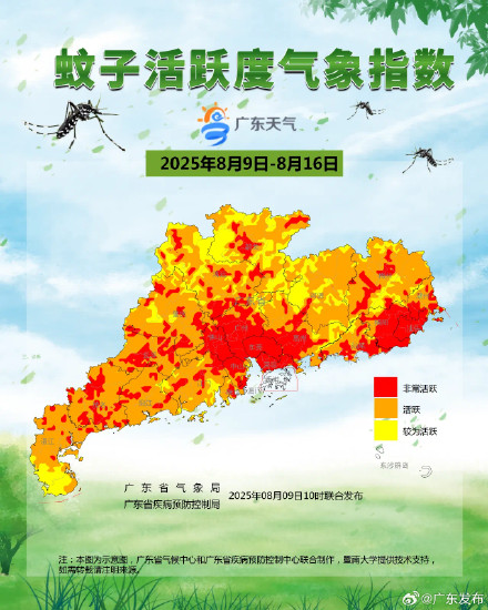 下周广东绝大多数地区蚊子活跃