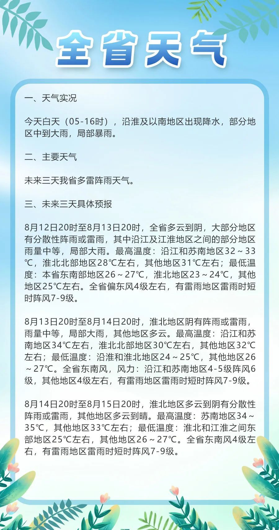 10级雷暴大风来袭！江苏两市紧急预警