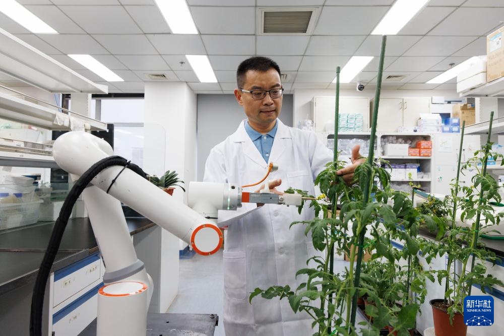 首台全流程智能育种机器人亮相 首台全流程智能育种机器人亮相