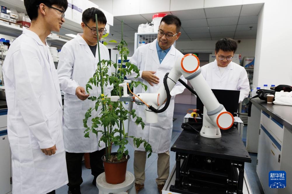 首台全流程智能育种机器人亮相 首台全流程智能育种机器人亮相